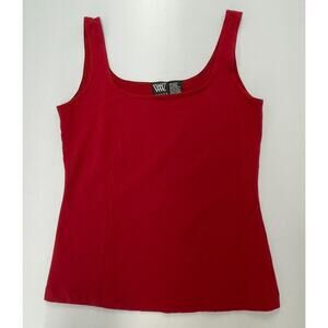 Worth Blouse Womens Small Red Sleeveless Tank Top Stretch Scoop Neckline